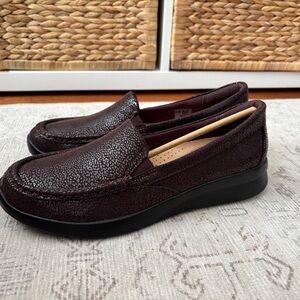 Clarks Wine Loafers with Black Sole